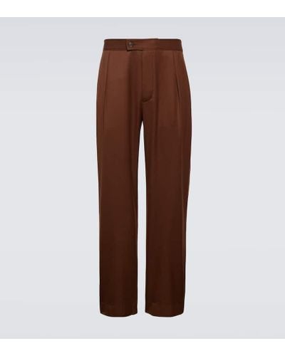 King & Tuckfield Cotton And Linen Pants - Brown