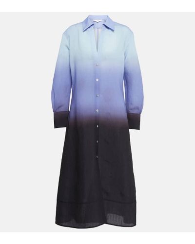 Vince Ombre Shirt Dress - Blue