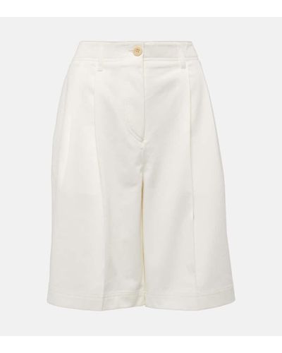 Totême High-rise Cotton Twill Shorts - White