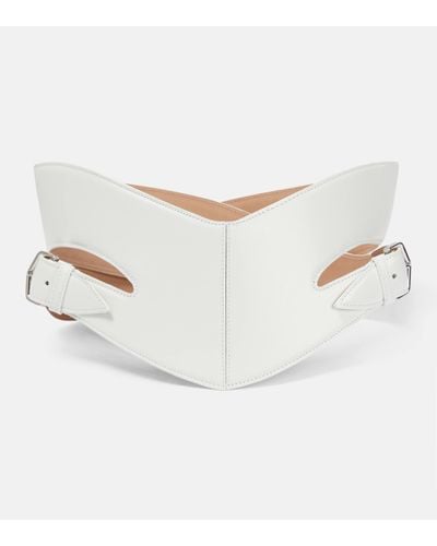Alaïa Cut-out Leather Belt - White