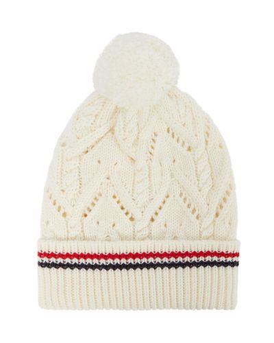 Thom Browne Cable-knit Wool Beanie - Natural