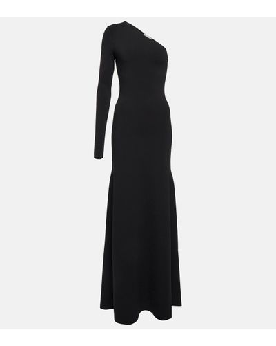 Victoria Beckham Knitted One-shoulder Maxi Dress - Black