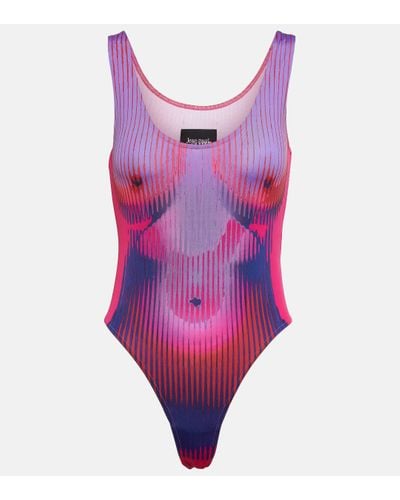 Y. Project Printed Bodysuit - Purple