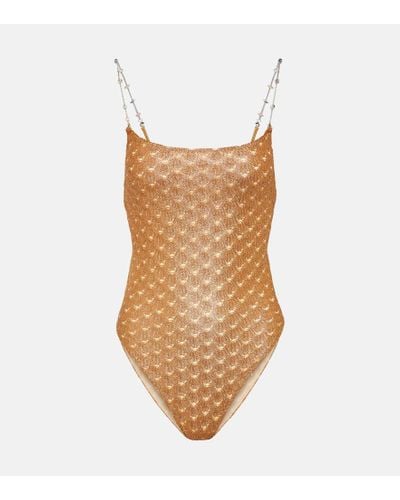 Missoni Embellished Lame Swimsuit - Brown