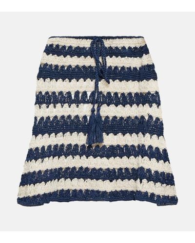 Anna Kosturova Minifalda Farrah de croche de algodon - Azul