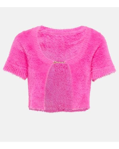 Jacquemus Cropped-Cardigan La Maille Neve - Pink