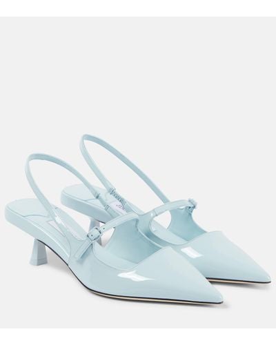 Jimmy Choo Didi 45 Patent Leather Slingback Court Shoes - Blue