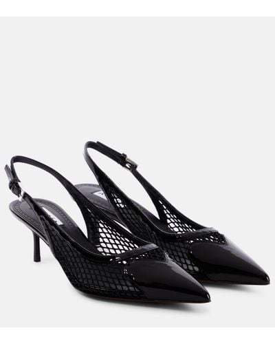 Alaïa Patent Leather Slingback Court Shoes - Black