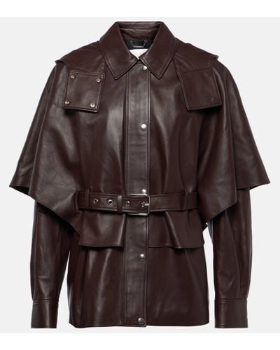 Chloé Layered Leather Jacket - Brown
