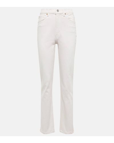 RE/DONE Jean droit 70s a taille haute - Blanc