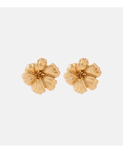 Oscar de la Renta Poppy Earrings - White