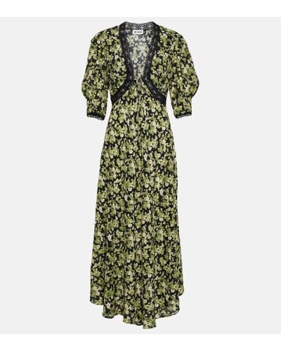 RIXO London Kleid mit Blumen-Print - Grün