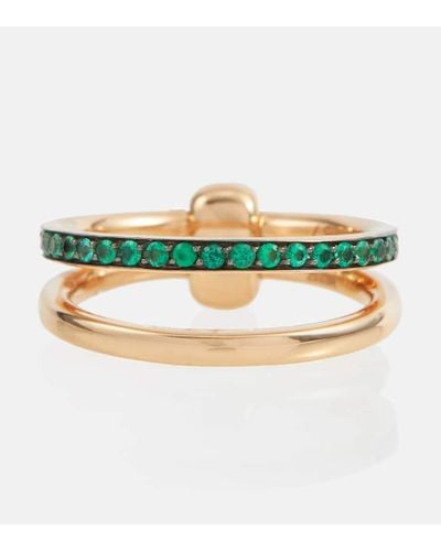 Pomellato Together Ring aus 18kt Rosegold mit Smaragden - Mehrfarbig