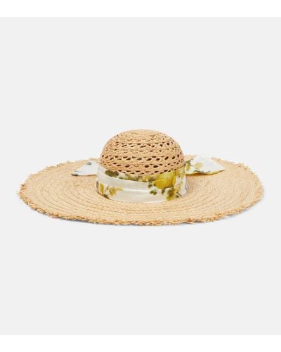 Erdem Raffia Hat - Metallic