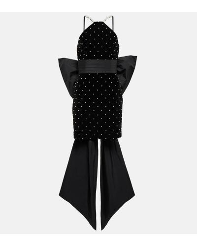 Rebecca Vallance Hope Embellished Velvet Minidress - Black