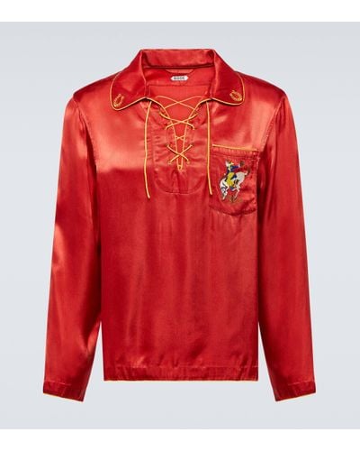 Bode Chemise Bronco brodee - Rouge
