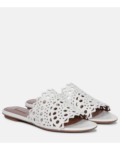 Alaïa Vienne Leather Sandals - White