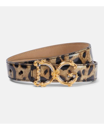 Dolce & Gabbana Ceinture imprimée à boucle DG - Marron