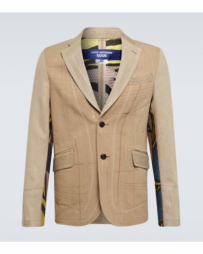 Junya Watanabe Blazer imprime en coton et lin - Neutre