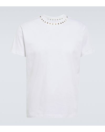 Valentino Rockstud Cotton Jersey T-shirt - White