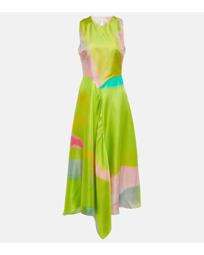 ROKSANDA Printed Silk Midi Dress - Green
