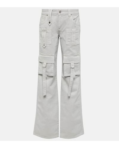 Blumarine Low-rise Denim Cargo Pants - Gray