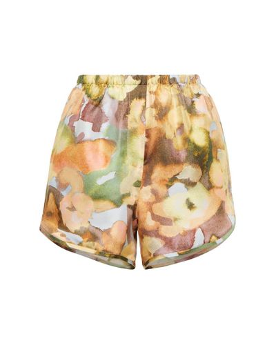 Nanushka Shorts Mary en sarga de seda estampada - Multicolor