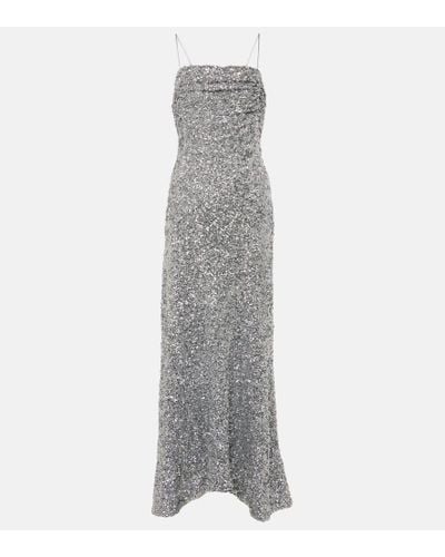 Ganni Sequined Slip Dress - Gray