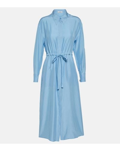 Dorothee Schumacher Heritage Ease Silk Midi Dress - Blue