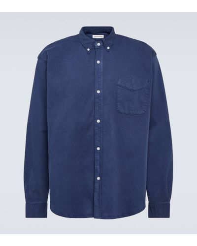 Frankie Shop Sinclair Cotton-blend Shirt - Blue