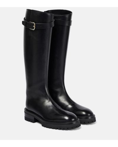 Ann Demeulemeester Nes Leather Knee-high Boots - Black