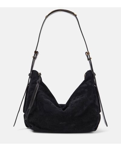Isabel Marant Leyden Medium Suede Shoulder Bag - Black
