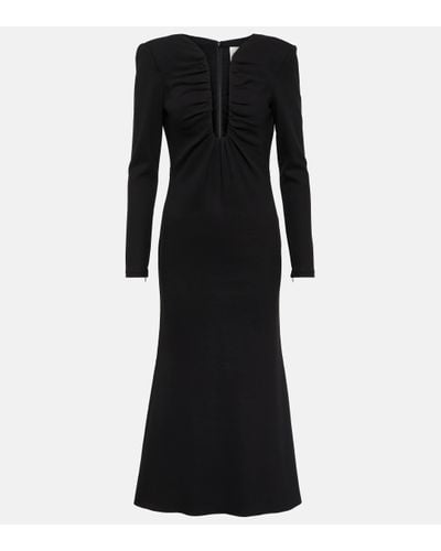 Roland Mouret Midi -Kleid mit tiefen Ausschnitt - Noir