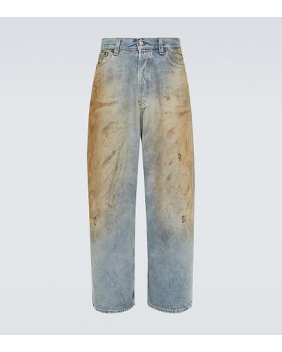 Acne Studios Jeans a gamba larga distressed - Blu