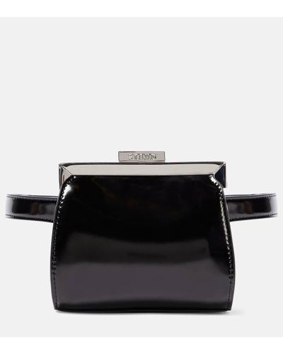 STAUD Lennon Mini Leather Shoulder Bag - Black