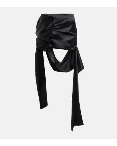 Acne Studios Minifalda de saten drapeada - Negro