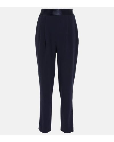 Galvan London Pantalon slim a taille haute - Bleu