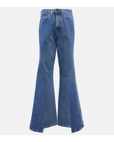 Gabriela Hearst Foster Patchwork Flared Jeans - Blue