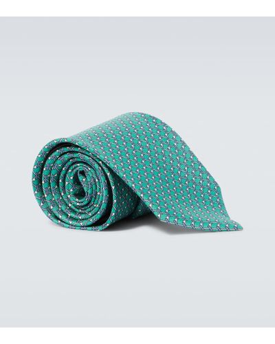 Brioni Cravatta in seta con stampa - Verde