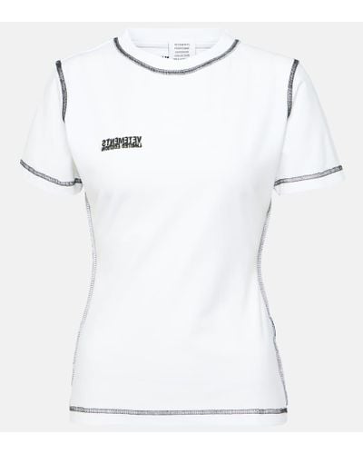 Vetements T-shirt in jersey di misto cotone - Bianco