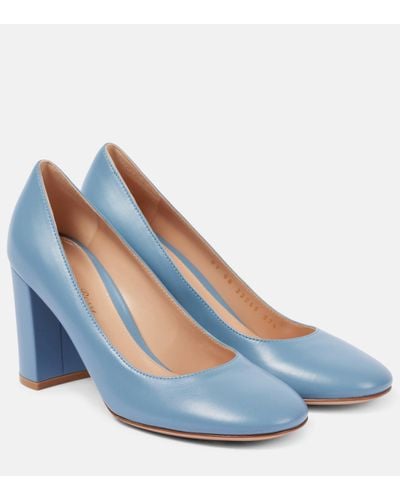 Gianvito Rossi 85 Leather Court Shoes - Blue