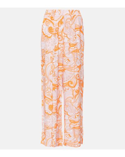 Melissa Odabash Olivia Printed Wide-leg Trousers - Orange
