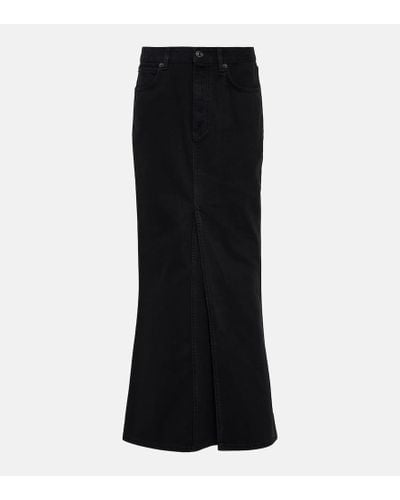 Balenciaga Mid-rise Denim Maxi Skirt - Black