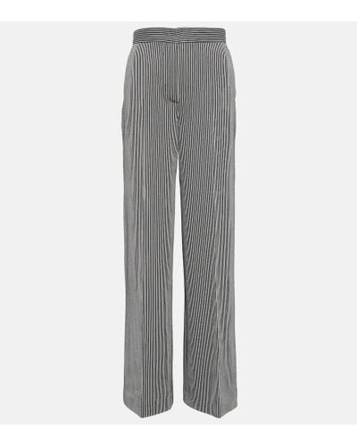 Max Mara Anfora High-rise Wide-leg Pants - Gray