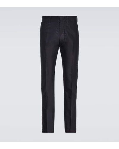 Tom Ford Straight Cotton Pants - Blue