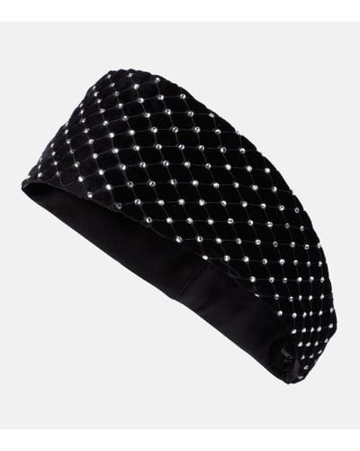 Saint Laurent Crystal-embellished Headband - Black