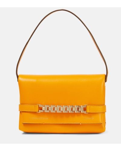 Victoria Beckham Mini Chain Leather Shoulder Bag - Yellow