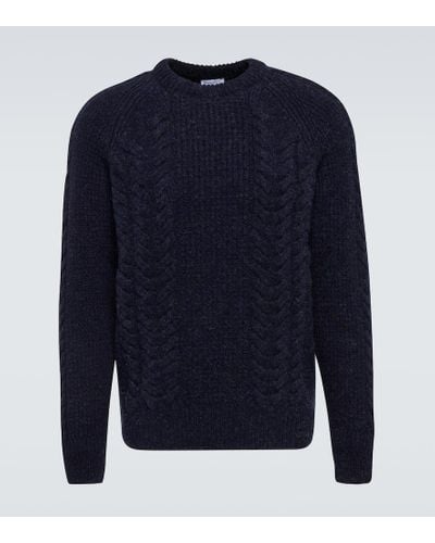 Sunspel Cable-knit Virgin Wool Sweater - Blue