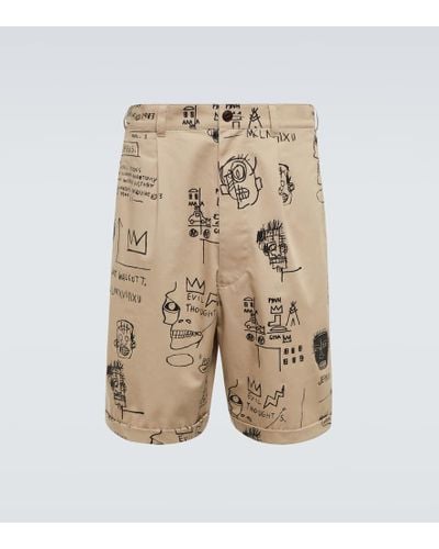 Junya Watanabe X Basquiat shorts de algodon estampado - Neutro