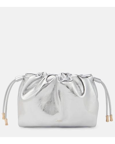 A.P.C. Ninon Mini Faux Leather Crossbody Bag - White